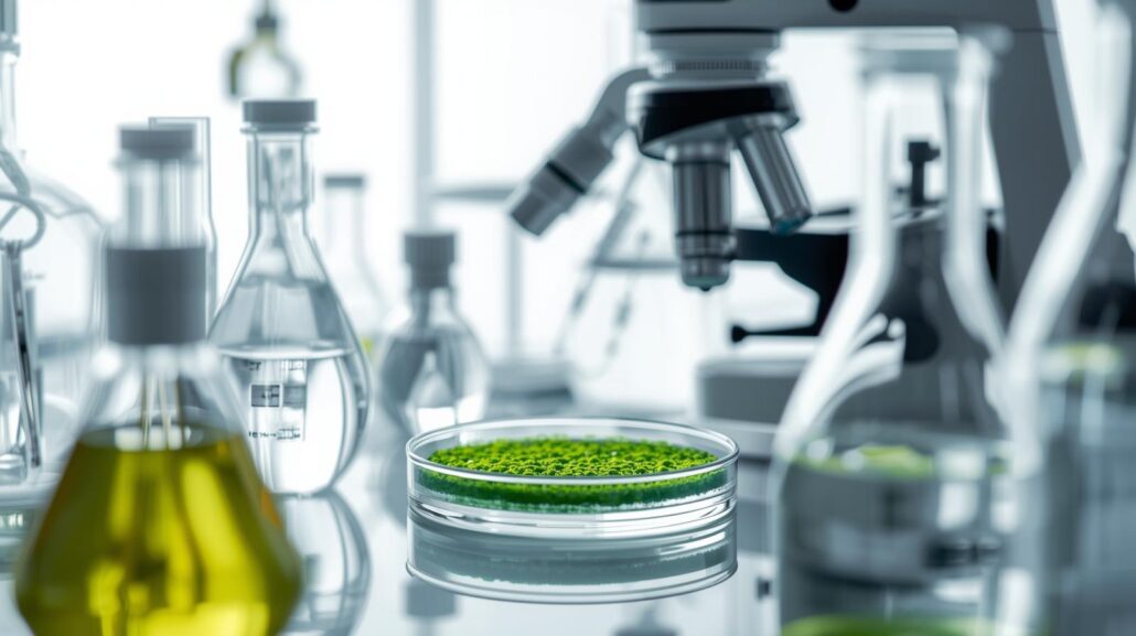 az algák tudományos kutatása laboratóriumban